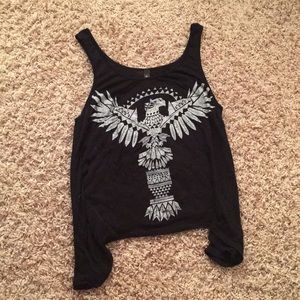 Black Graphic Tank Top